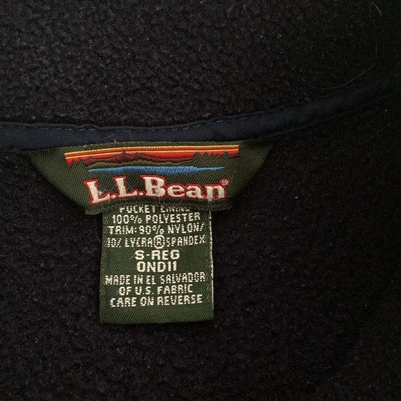 L.L. Bean Fleece Full Zip Vest Navy Blue Size Small - Picture 3 of 8